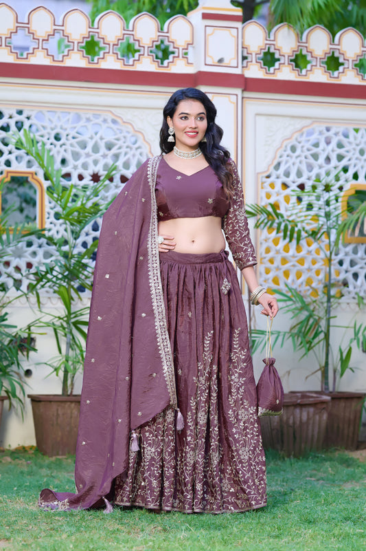 Rose Petal Embroidered Lehenga