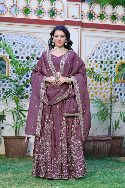 Rose Petal Embroidered Lehenga