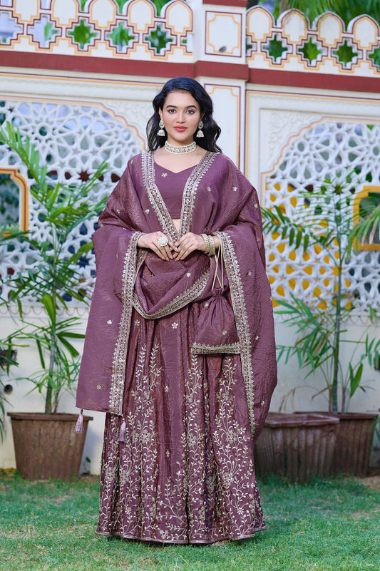 Rose Petal Embroidered Lehenga