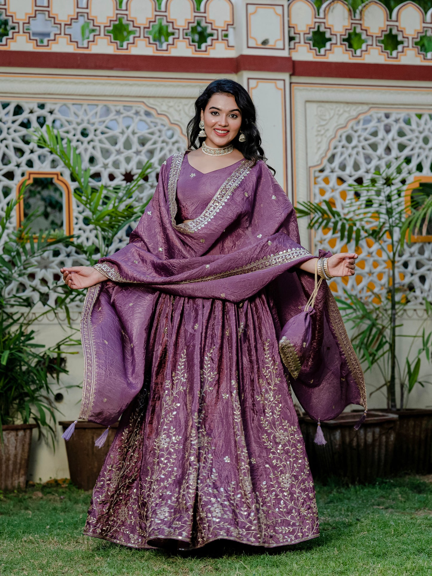 Rose Petal Embroidered Lehenga