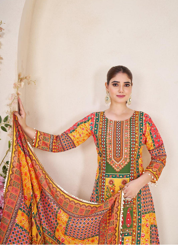 MOST VIRAL PAKISTANI SUIT WITH DUPATTA SET Multicolor