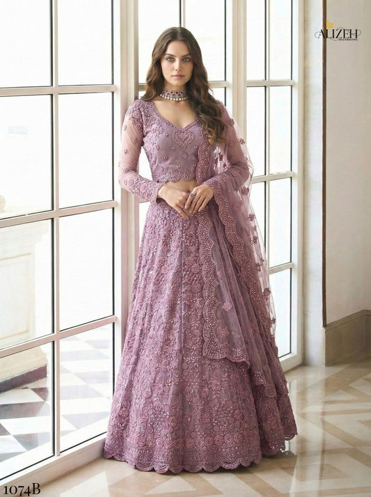 wine colour Butterfly Net Designer Lehenga Choli Collection
