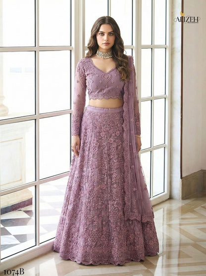 wine colour Butterfly Net Designer Lehenga Choli Collection