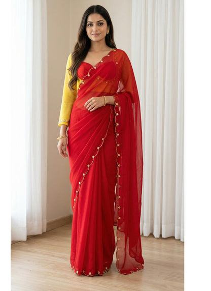 NEW COLOR SABHYASACHI INSPIRE DESIGNER MADHUBALA BLOUSE WITH SAREE