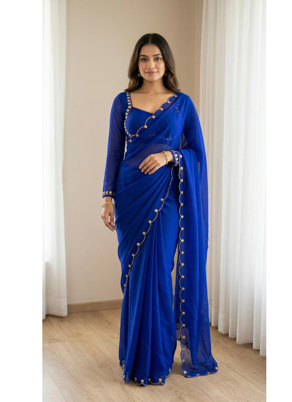NEW COLOR SABHYASACHI INSPIRE DESIGNER MADHUBALA BLOUSE WITH SAREE